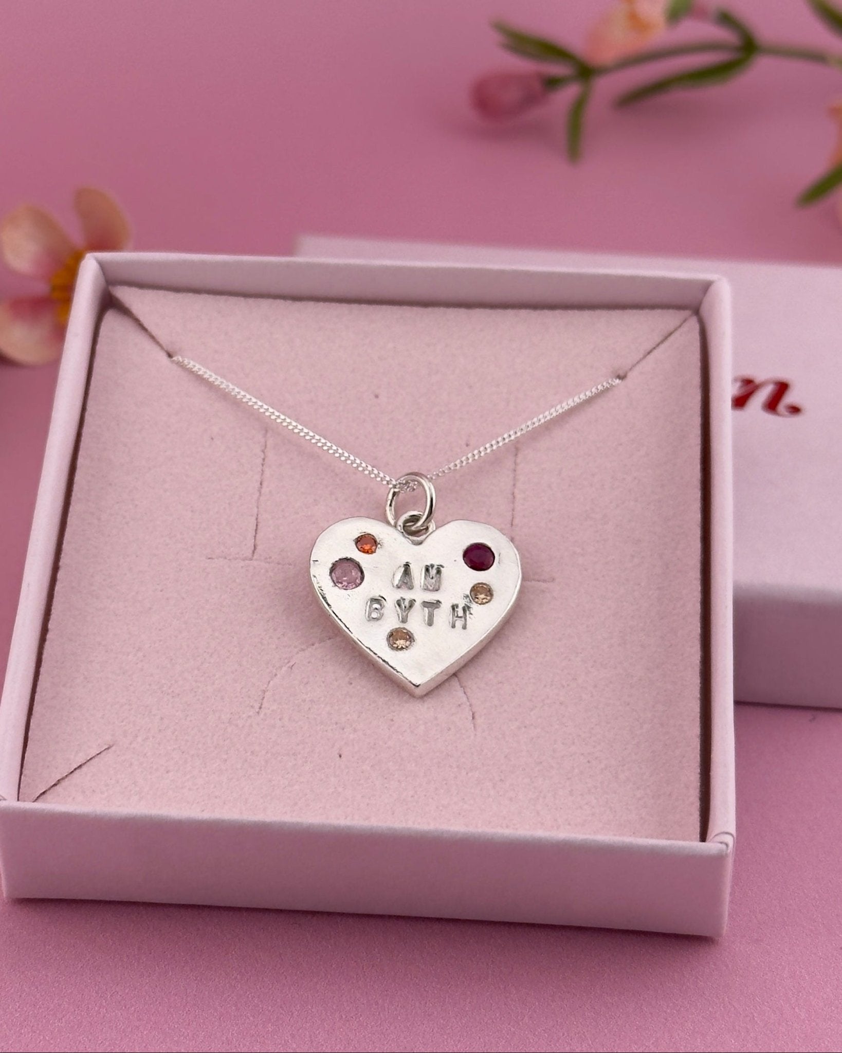 Personalised Calon Cymraeg Necklace – Handmade Welsh Heart in Solid Silver - Arianwen Jewellery