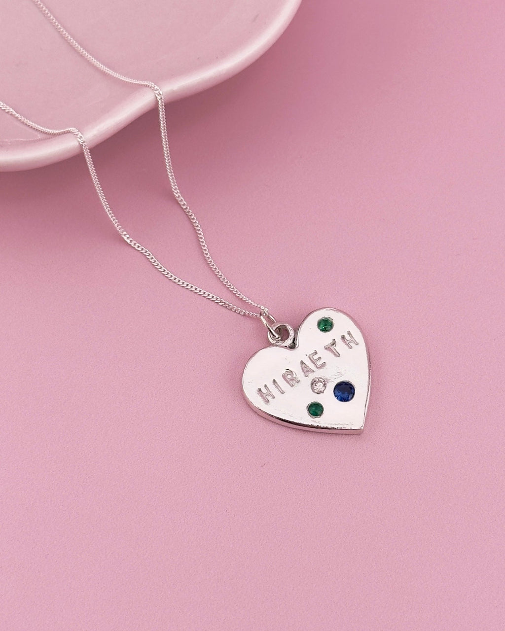 Personalised Calon Cymraeg Necklace – Handmade Welsh Heart in Solid Silver - Arianwen Jewellery