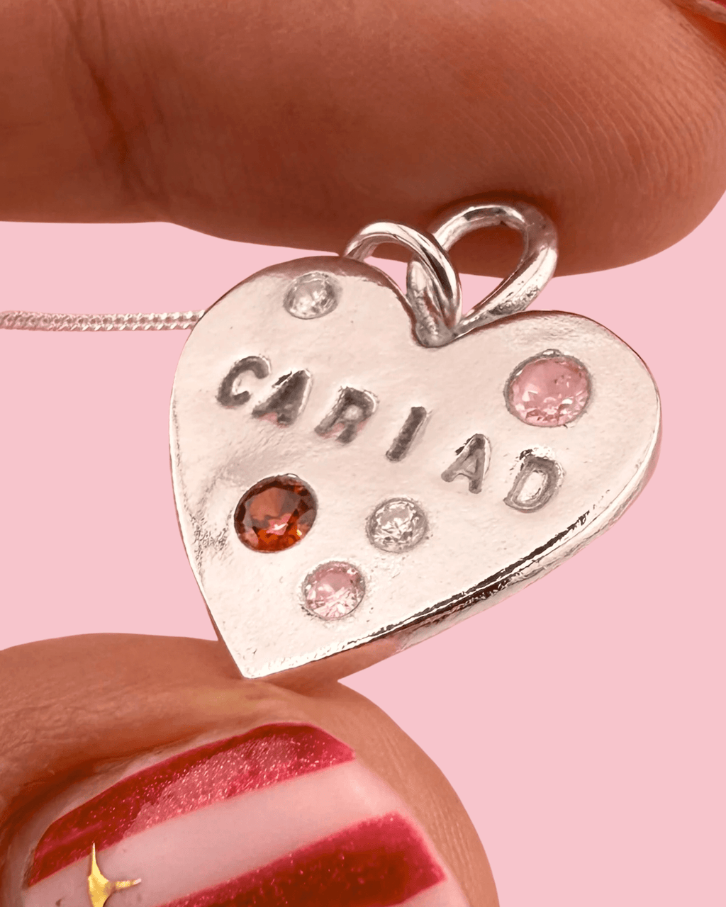 Personalised Calon Cymraeg Necklace – Handmade Welsh Heart in Solid Silver - Arianwen Jewellery