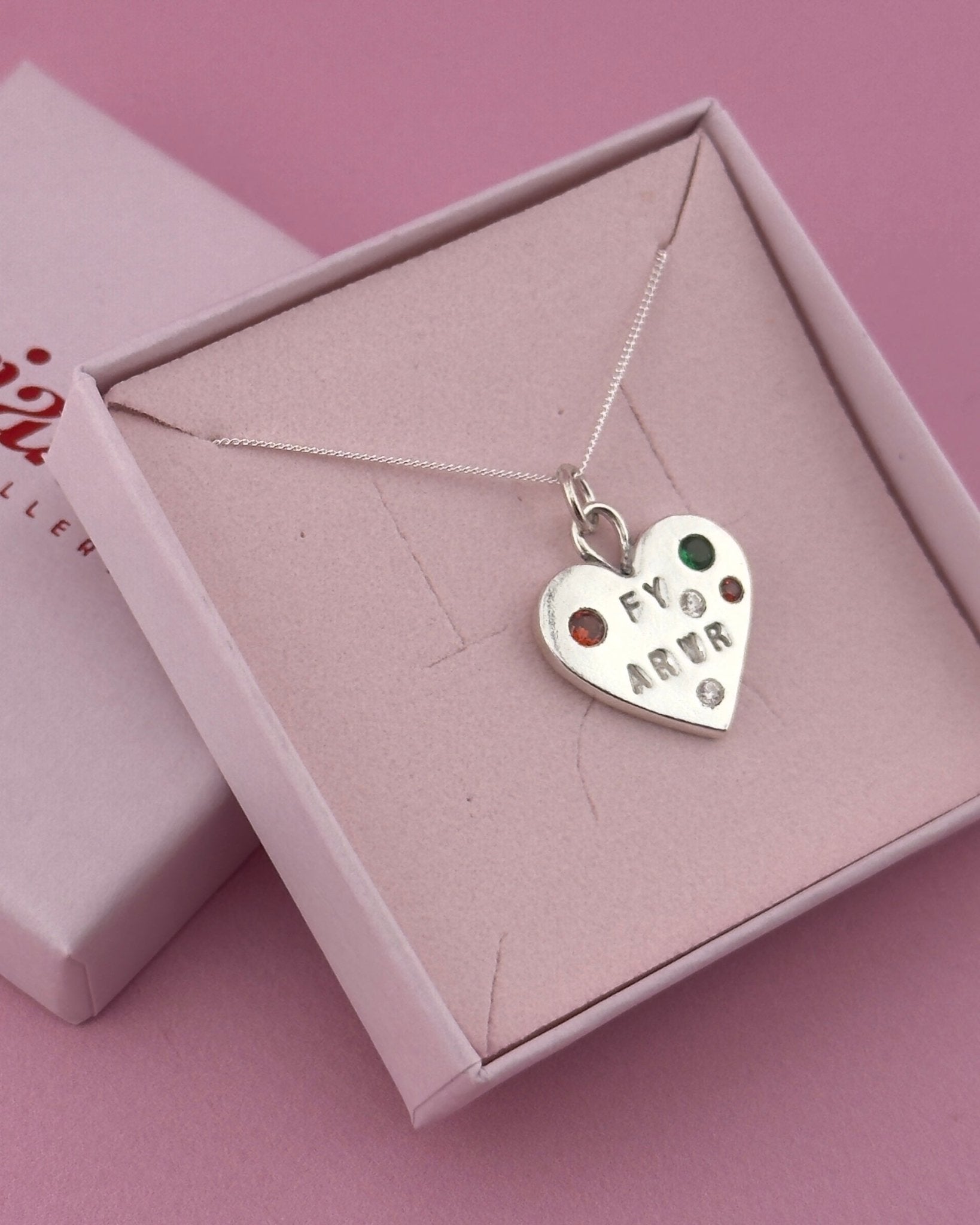 Personalised Calon Cymraeg Necklace – Handmade Welsh Heart in Solid Silver - Arianwen Jewellery