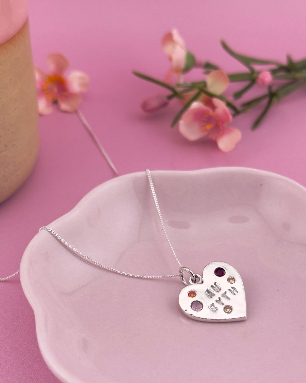 Personalised Calon Cymraeg Necklace – Handmade Welsh Heart in Solid Silver - Arianwen Jewellery