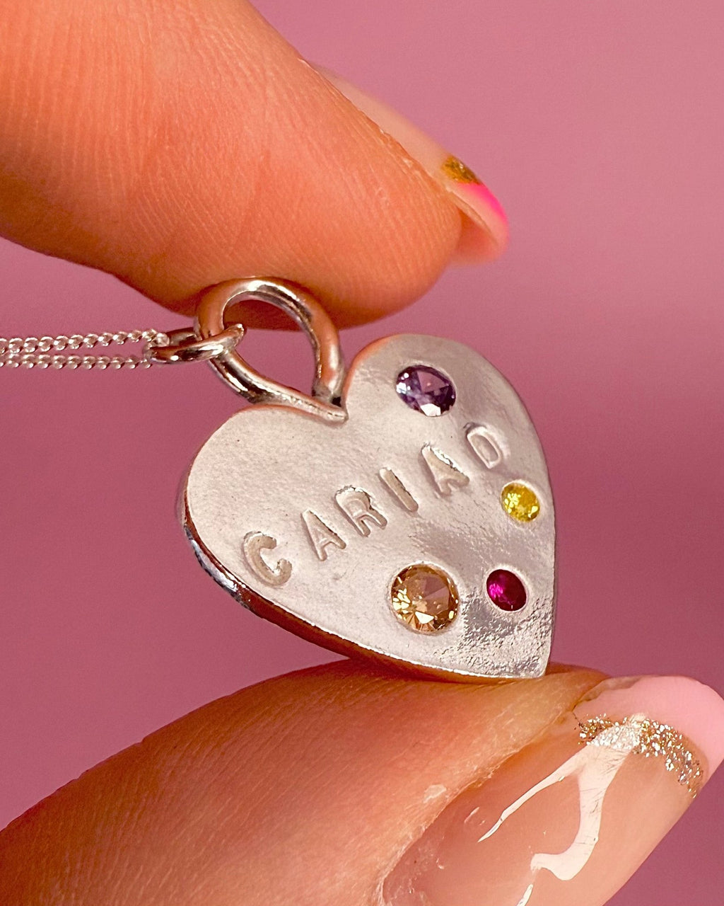 Personalised Calon Cymraeg Necklace – Handmade Welsh Heart in Solid Silver - Arianwen Jewellery