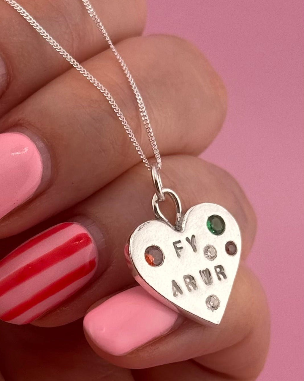 Personalised Calon Cymraeg Necklace – Handmade Welsh Heart in Solid Silver - Arianwen Jewellery