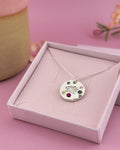 Personalised Draig Cymraeg Welsh Dragon Necklace - Solid Fine Silver With Cubic Zirconia - Arianwen Jewellery