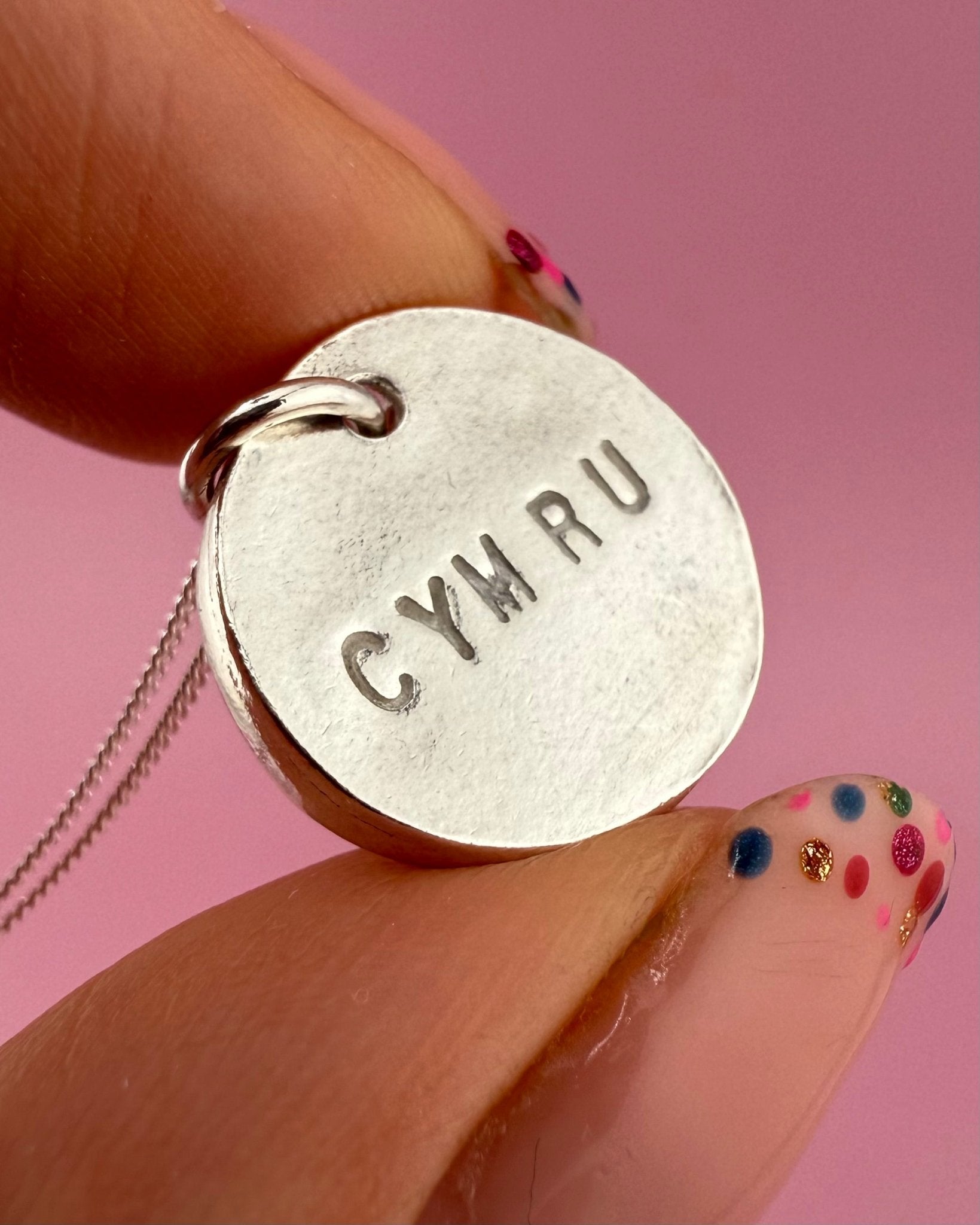 Personalised Draig Cymraeg Welsh Dragon Necklace - Solid Fine Silver With Cubic Zirconia - Arianwen Jewellery