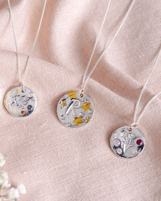 Personalised Mixed Metal Seren Initial Necklace – Solid Fine Silver & 24k Gold - Arianwen Jewellery