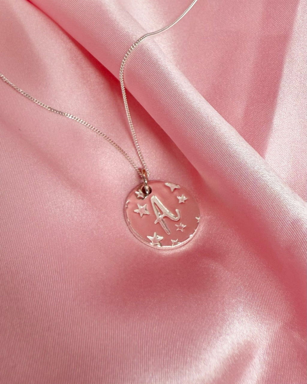 Personalised Seren Initial Necklace - Solid Fine Silver - Arianwen Jewellery