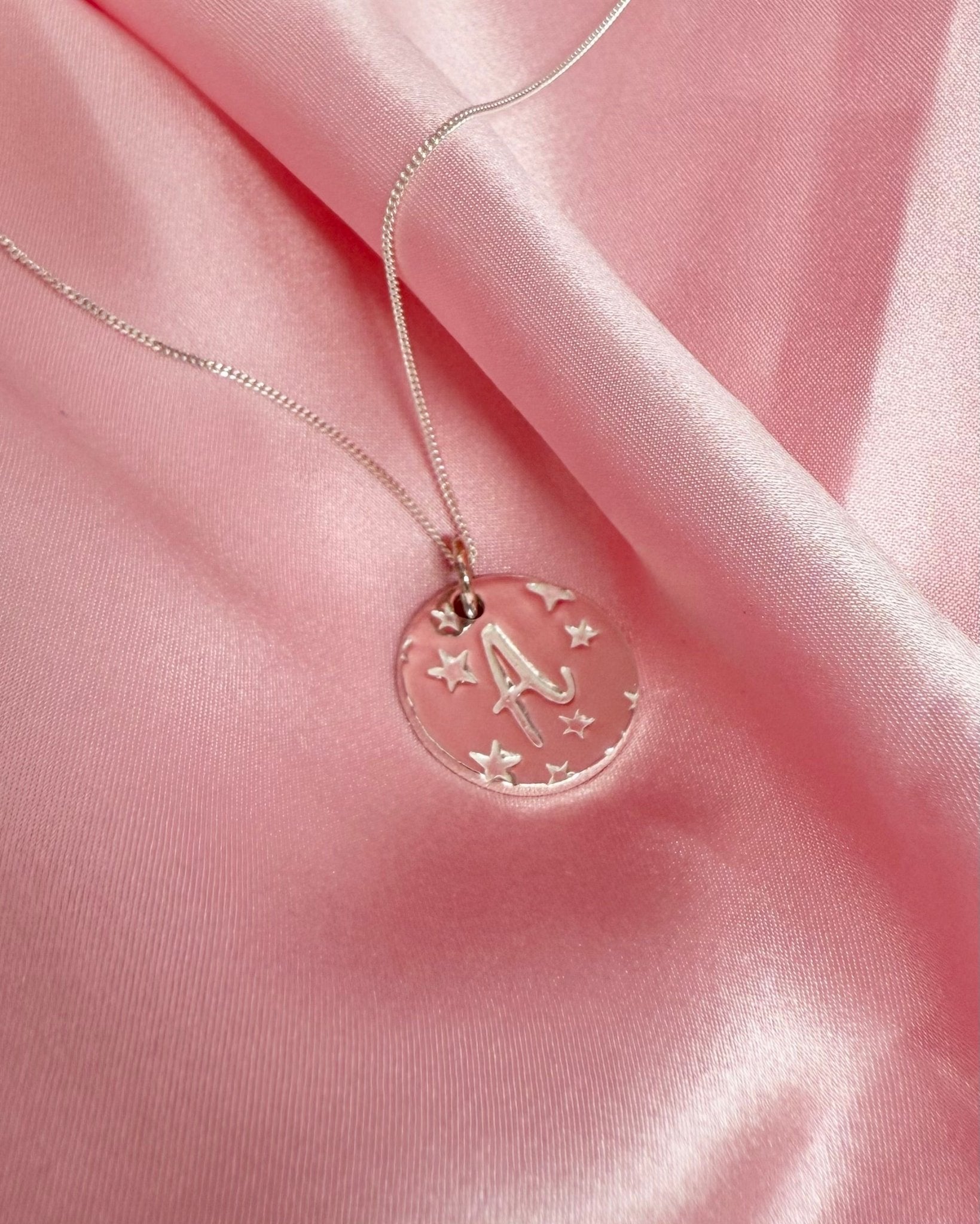 Personalised Seren Initial Necklace - Solid Fine Silver - Arianwen Jewellery