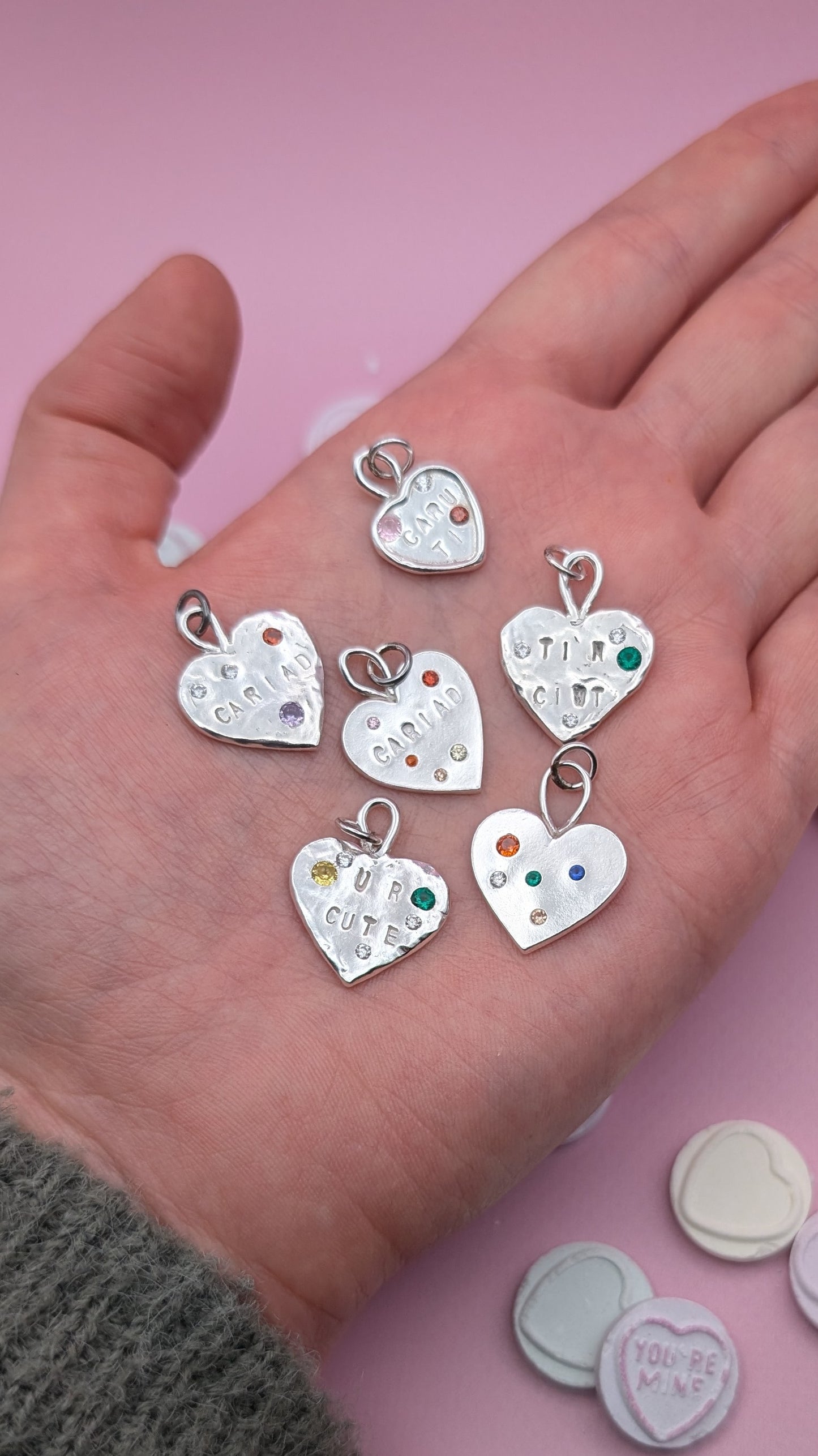 Confetti heart pendant