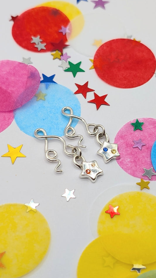 Confetti shooting star earrings