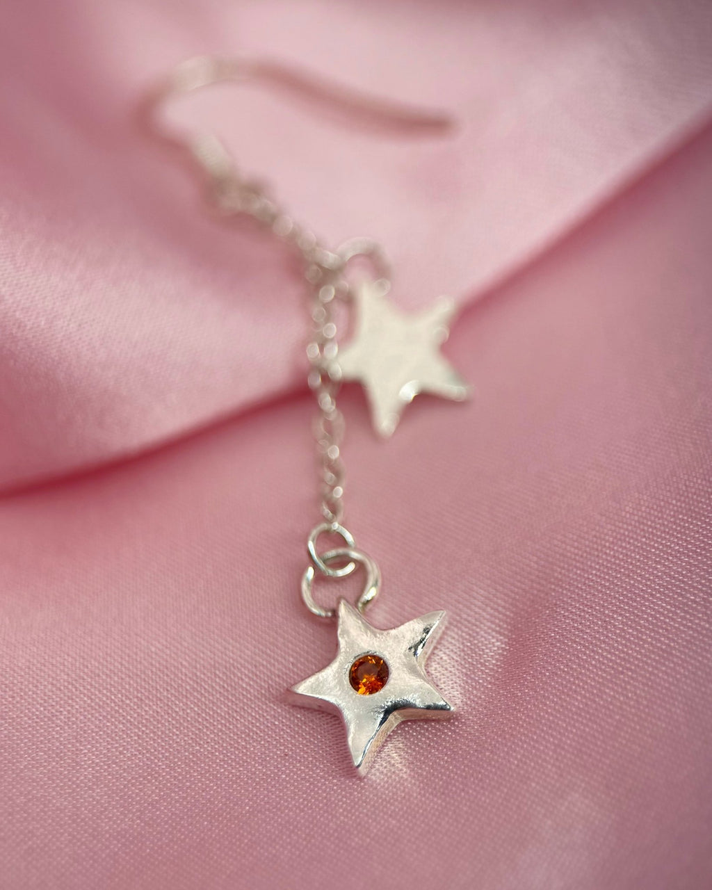 Shooting Star Drop Earrings - Solid Fine Silver - Arianwen Jewellery