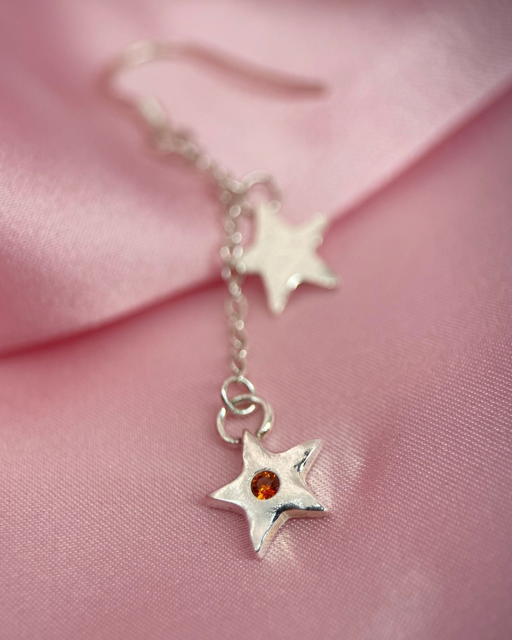 Shooting Star Drop Earrings - Solid Fine Silver - Arianwen Jewellery